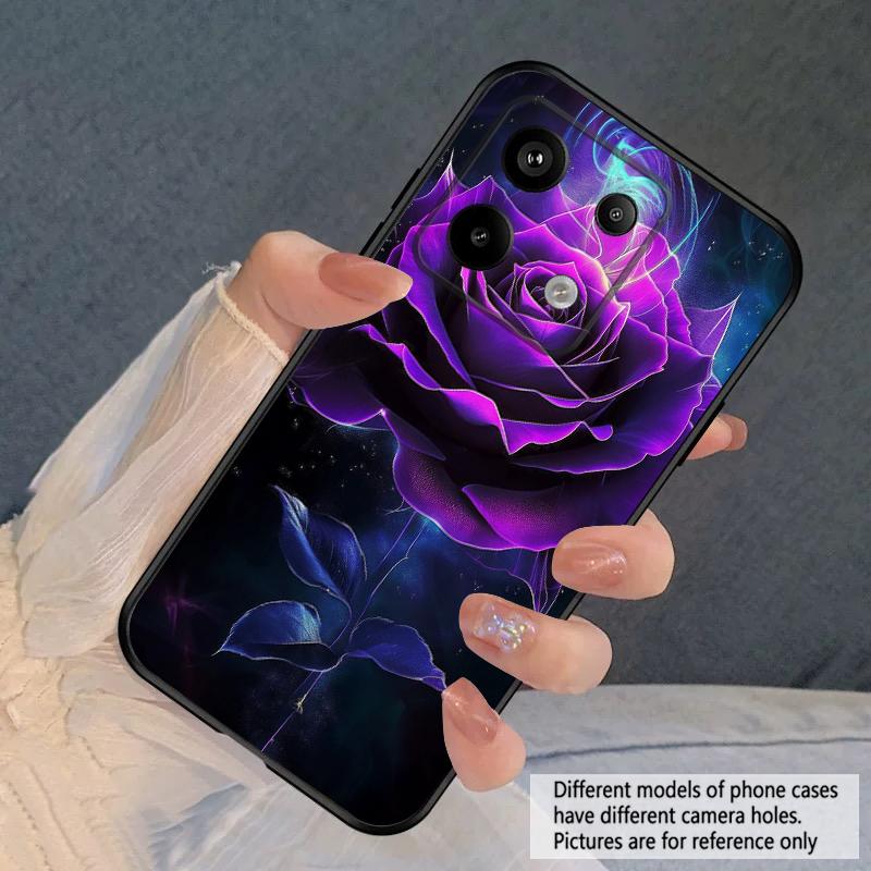 Темно-фиолетовая роза Для Redmi Note 10 11 Note12S 12 13 14 Pro Plus 5G 14S 4G 13ProPlus 9S 9 P ro 13C 14C силиконовый мягкий чехол для телефона