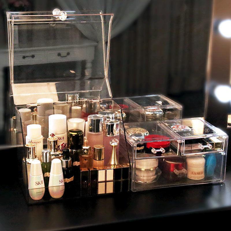Прозрачный пыленепроницаемый органайзер для косметики большой вместимости для помады и средств по уходу за кожей