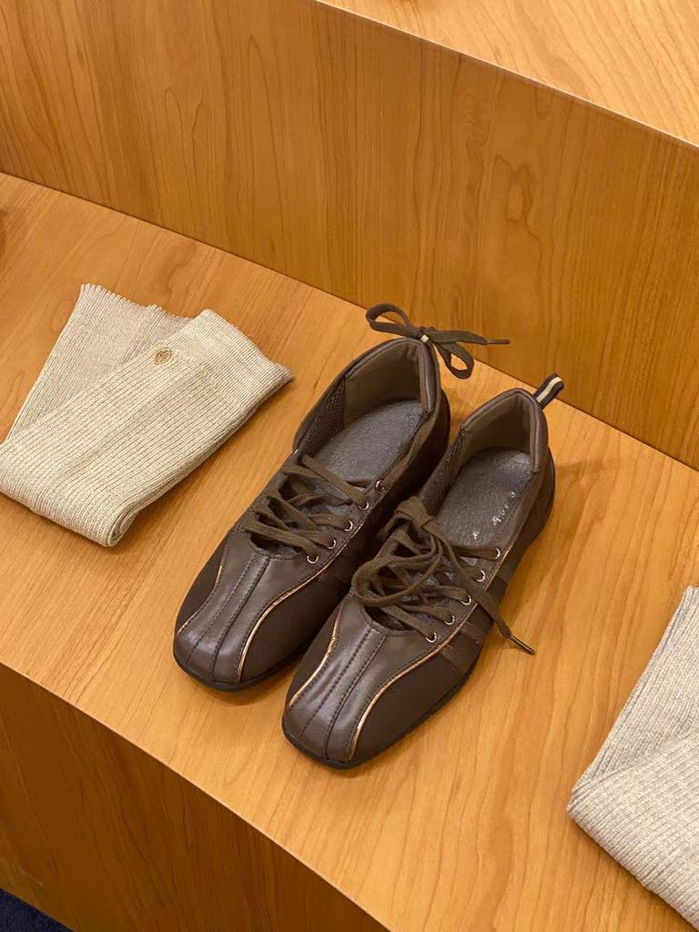 Niche Style White Lace-Up Ballet Flats for Women - 2025 Spring/Autumn Casual Mary Jane Shoes