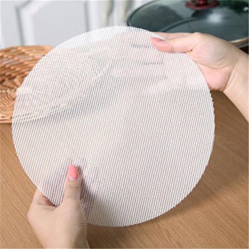 Non-Stick Round Steamer Mesh Pad Thickened Reusable Silicone Dehydrator Sheets Kitchen Baking Accessories Steamer Mat