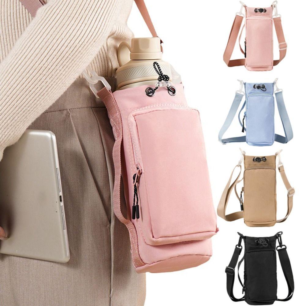 With Phone Pocket Water Cup Bags with Keychain & Mountaineering Button Bottle Carrier Bag Unisex