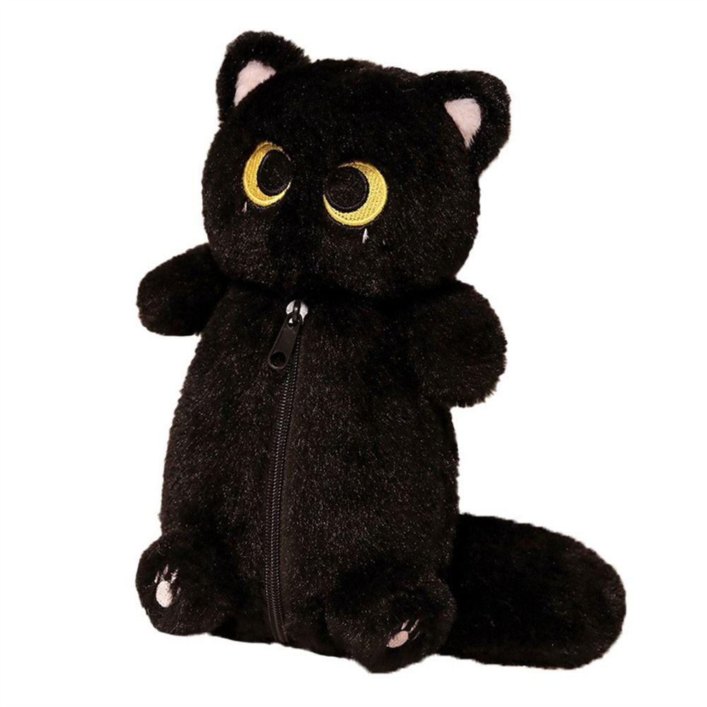 Large Capacity Stationery Bag Siamese Cat Cat Pencil Bag Kawaii Plush Pencil Case Office Supplies