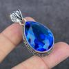 London Blue Topaz Gemstone 925 Sterling Silver Jewelry Pendant 1.97" S7q24