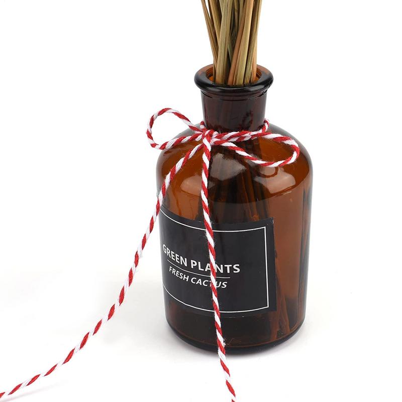 100м/328 футов Красно-белая хлопковая веревка Бечевка пекаря Хлопковая нить для домашнего декора Ручная работа DIY Упаковка рождественских подарков