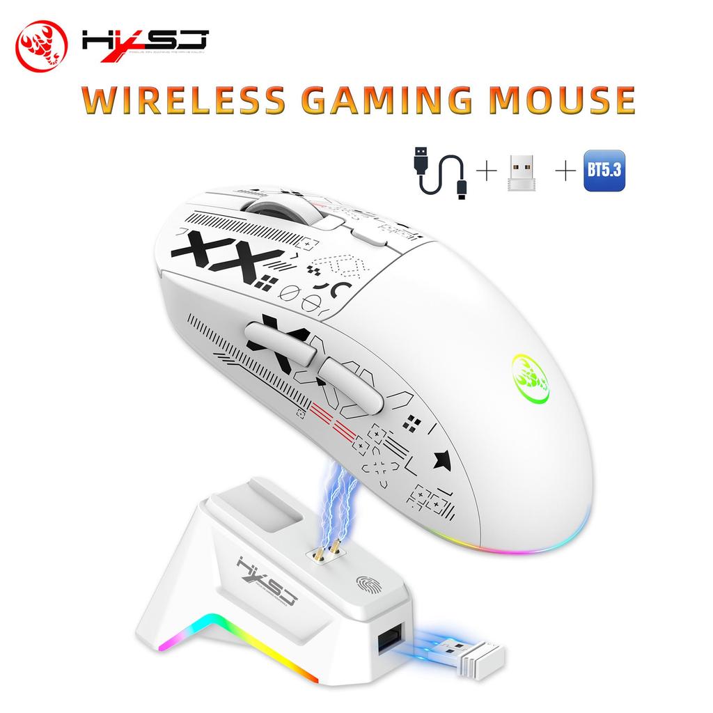 Игровая мышь 2.4G Bluetooth RGB с тремя режимами и аккумулятором 650 мАч