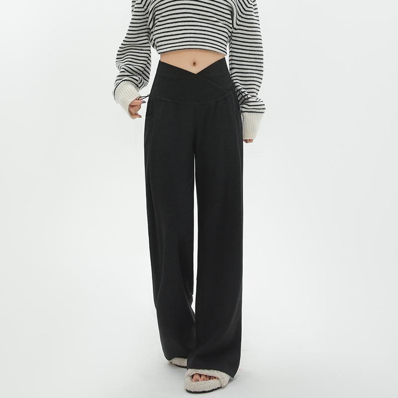 Корейские брюки для беременных с широкими штанинами: Поддержка живота, повседневный ретро-стиль, подходит для всех сезонов