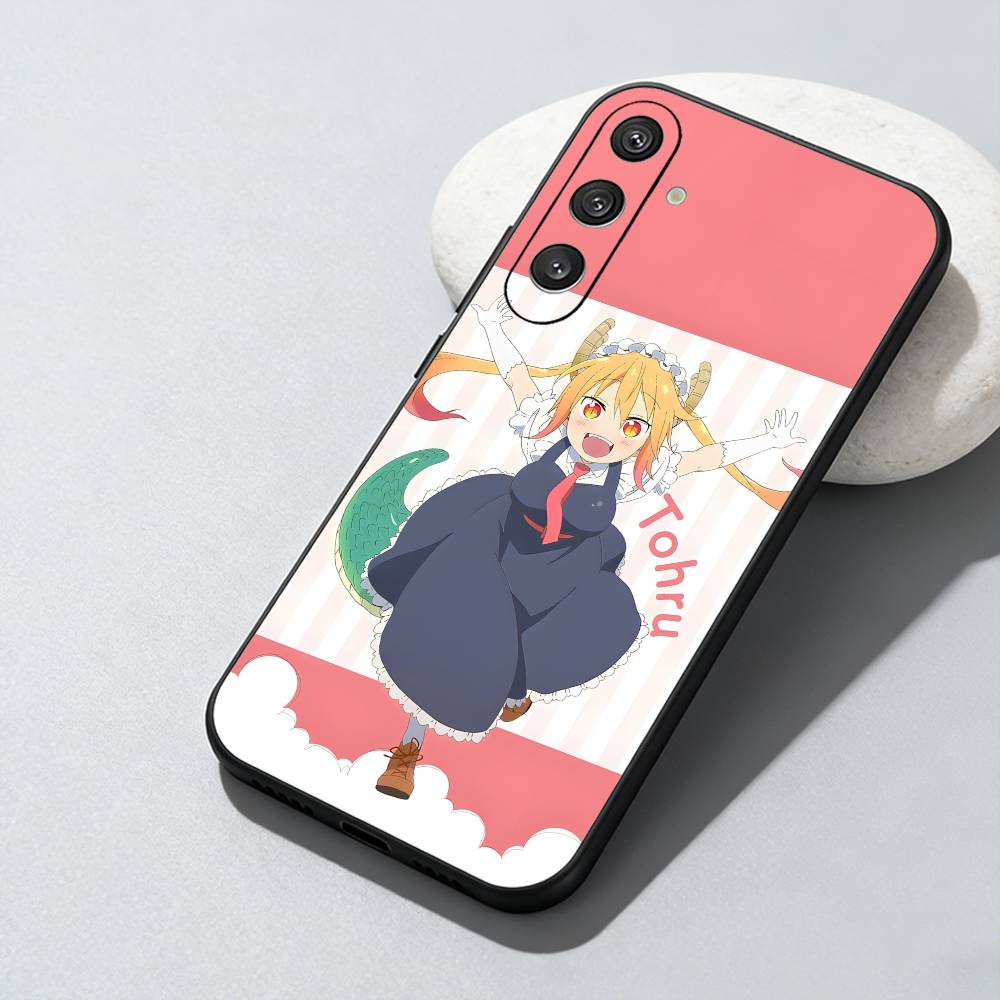 Maid T-Tohru Anime Dragon Phone Case For Samsung Galaxy A73,A72,A71,A70,A52,A51 Others Soft Black Cover