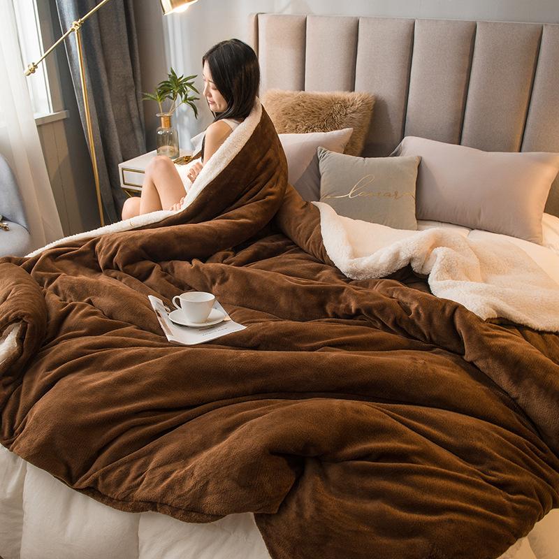 Шерстяное одеяло, сохраняющее тепло, зимние одеяла, двухстороннее королевское пододеяльник, покрывало для кемпинга, покрывало на кровать