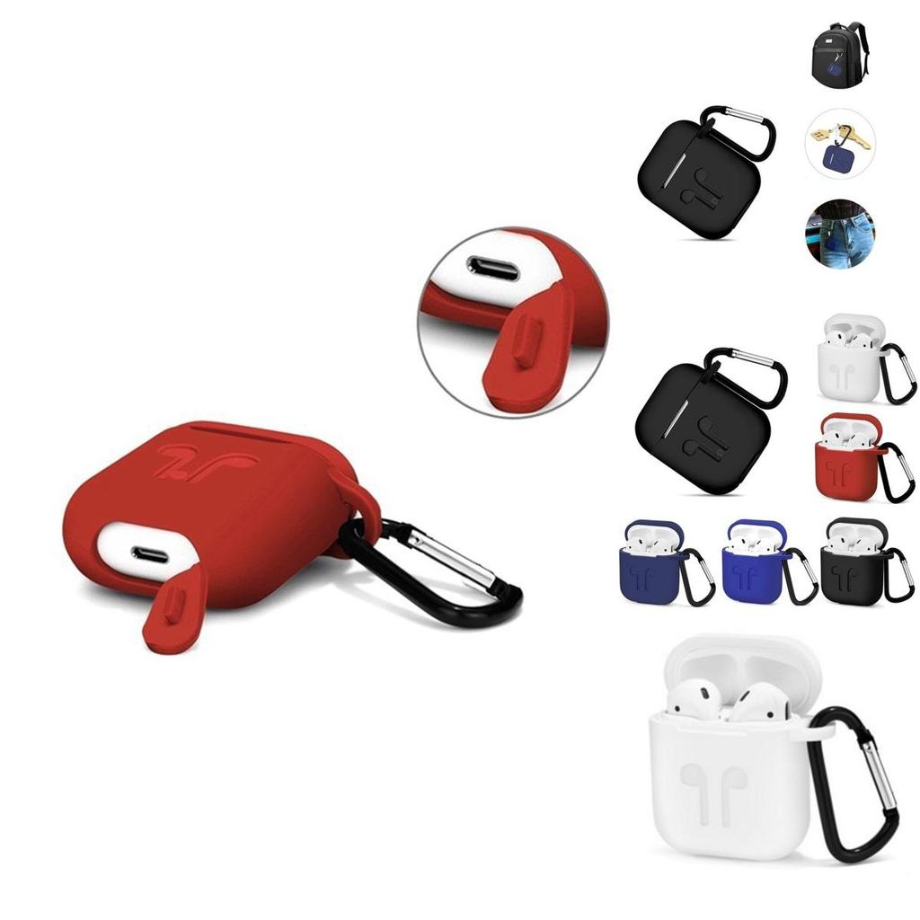Противоударный чехол-накладка для Apple Airpods с ремешком против потери и совместимостью с зарядкой