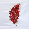 Creative Shining Rhinestones Leaves Shape Brooch Clothes Lapel Pin Shawl Hat Badge Fashion Accessories Party Jewelry Gift