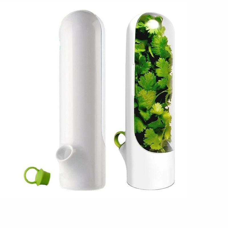 Large Capacity Refrigerator Herb Keeper Clear Vegetable Crisper Container Cilantro Asparagus Fresh Saver Box