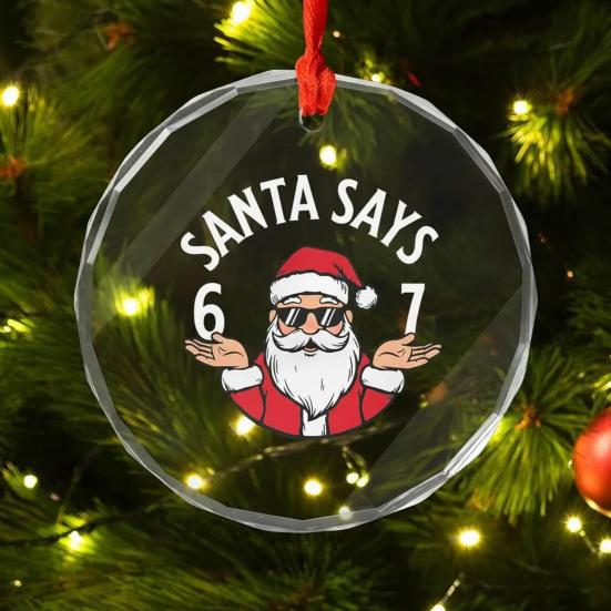 Санта говорит шесть семь рождественское украшение смешной 67 мем подвесное украшение рождественский прикол подарок для друзей семьи