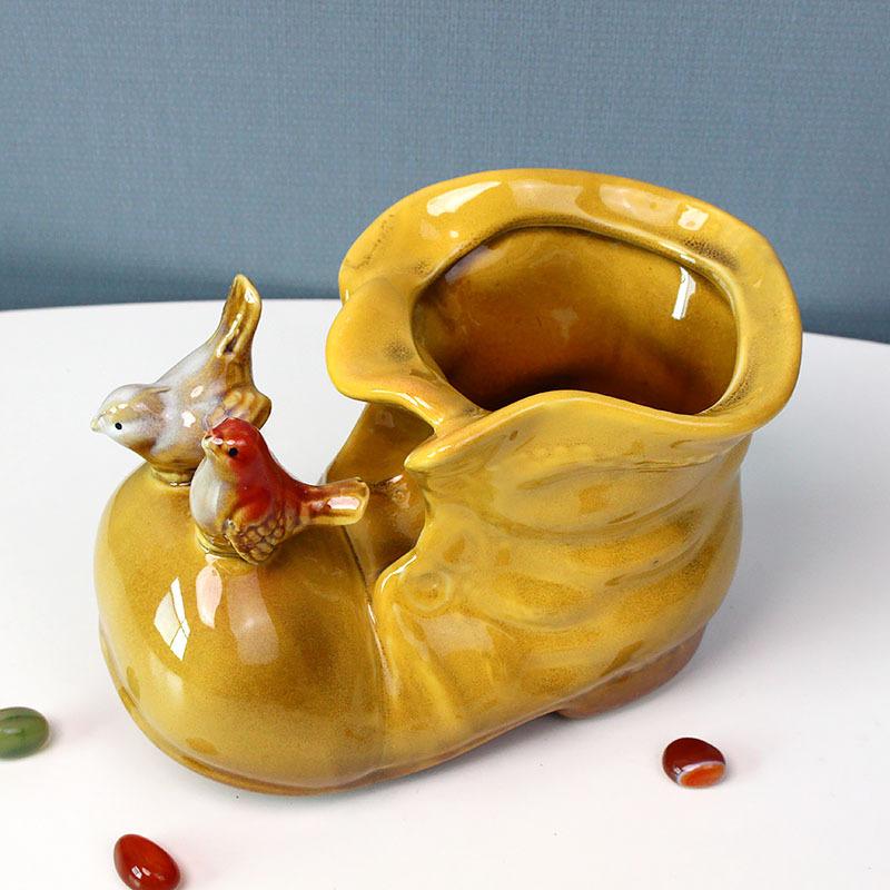 Керамические изделия ручной работы, маленькие сапожки, цветочный горшок в форме ботинка, ваза для цветов, контейнер для ручек, настольное хранилище, горшок для посадки суккулентов, вазы