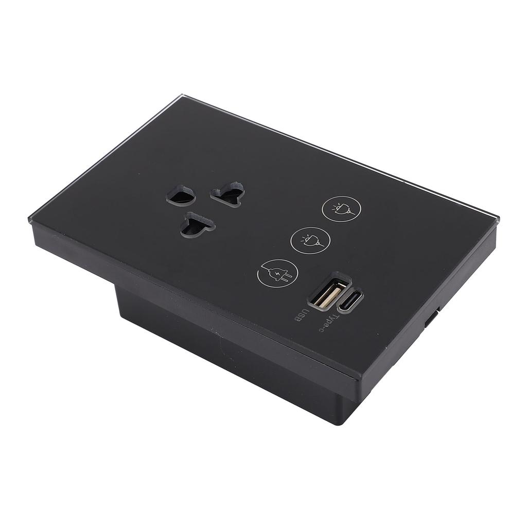 Smart Wall Outlet 2.4G WiFi Touch Light   Voice Remote Control Smart Plug with USB and Type C   Port for  
