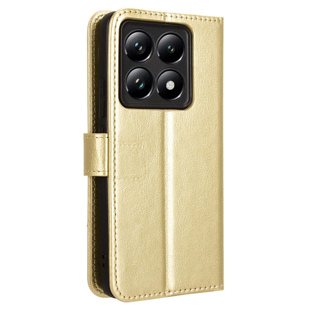 Чехол для Xiaomi 14T Pro, чехол-бумажник из ПУ-кожи с текстурой Crazy Horse