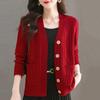 Women's Spring & Autumn Knitted Cardigan - Thick, Loose Sweater for Middle-Aged Moms