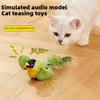 Интерактивная игрушка для кошек Щебечущая птица Машущая крыльями Мягкая игрушка Аттракцион Перья Звуковые режимы жевания Res E2X1