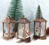 Led Christmas Lantern Decoration Stained Glass Christmas Lantern