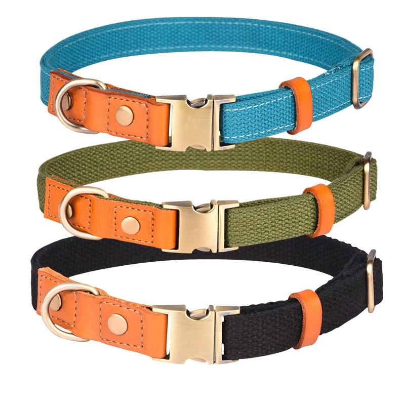 Genuine Leather Dog Collar Custom Engraved Anti-Lost Pet Medium Large Dogs