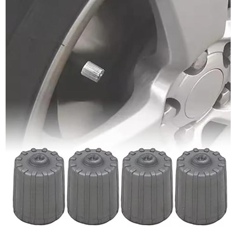 10PCS Grey Nylon TPMS Tire Valve Cover Creative Car Mod Part with Rubber Seal Durable Exterior Tire Accessory Valve Stems 1