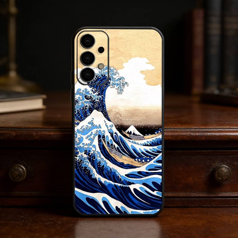 Great Wave Off K-Kanagawa phone Case For Samsung S25,24,21,22,23,30,Ultra,20,Plus,Fe,Lite,Note Soft Black Cover