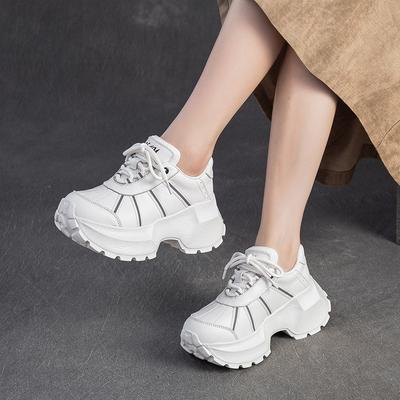 Модные весенне-осенние кроссовки на толстой подошве в стиле ретро, женские из натуральной кожи, не утомляющие ноги, обувь для путешествий, спортивная, для отдыха, женская обувь