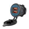 Dual QC3.0 USB Charger Socket Waterproof Quick Charge 3.0 Power Outlet Adapter for 12V/24V Car Boat Marine Motorcycle