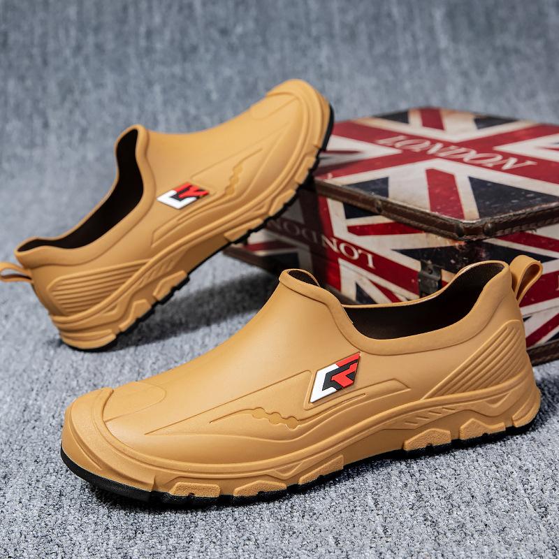 Новые мужские короткие резиновые сапоги, мужские повседневные резиновые сапоги до щиколотки, кухонная обувь для рыбалки, нескользящая износостойкая обувь