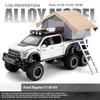 LLC3 1:24 Ford Raptor F150 Camping RV Off Road Pickup Truck Alloy Metal Diecast Model Car Sound & Light Toys Gifts For Kids C336