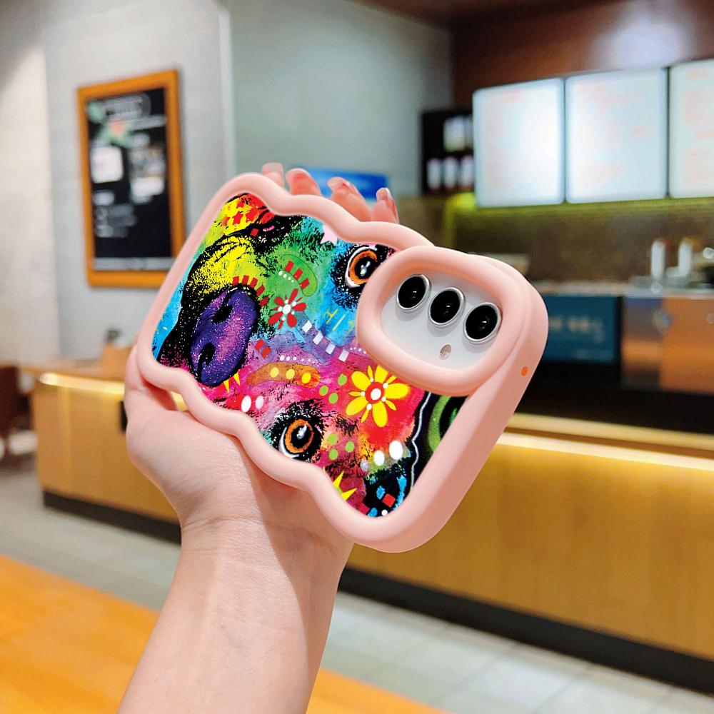 Ae76 Dog Color Doodle Design Art защитные чехлы для телефонов Samsung S24 Plus S23 Ultra A14 A55 A06 Honor X9b Motorola OnePlus Big Wave TPU задняя крышка