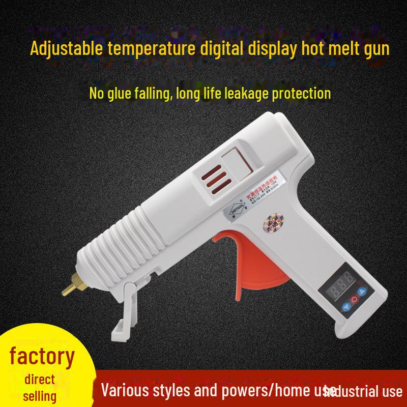 120W Industrial Thermostatic Glue Gun: Adjustable Constant Temperature with 11mm Hot Melt Glue Sticks for Home and Workshop Use
