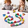 Magnetic Wooden Train Blocks: Educational Stacking Game for Kids