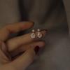 Simulation Pearl Stud Earrings Water Drop Shiny Zircon Earrings for Women Wedding Jewelry