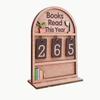 В этом году Деревянный счетчик прочитанных книг Рустикальный Винтажный Прочная конструкция Трекер челленджа по чтению Ежегодный трекер чтения