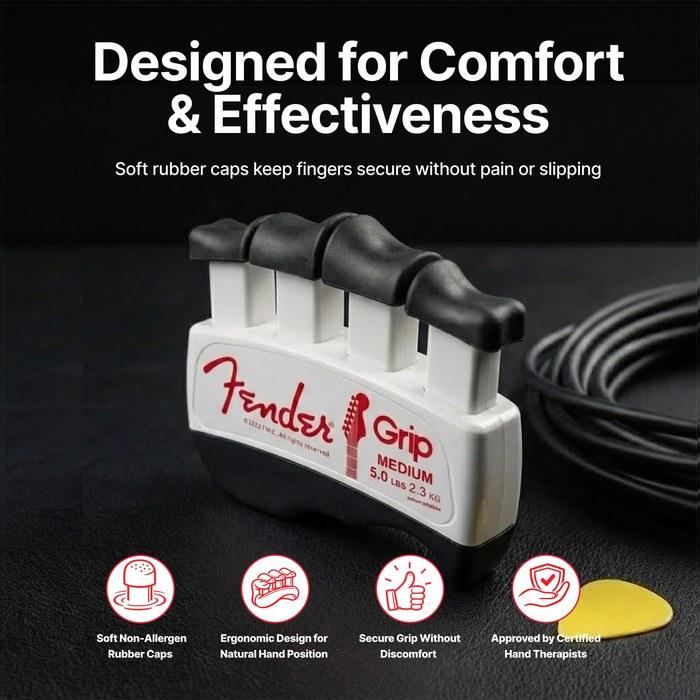 FENDER Grip Hand & Finger Exerciser. White Medium 5-Lb / 2.3-kg.