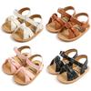Soft Rubber Soled Sandal Walking Shoes for Baby Girls with Adorable PU Bow (0-18 Months)