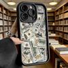 Чехол для телефона с узором из банкнот долларов США для iPhone 17 16 15 14 13 12 11 Pro Max Plus, Защитный, Гелевый, Гибкий, Противоударный