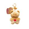 Cream Whimsical Plush Bear Keychain Adorable Soft Toy Perfect For Gifts And Collectibles