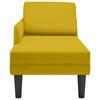 Chaise Longue with Cushion and Right Armrest Yellow Velvet