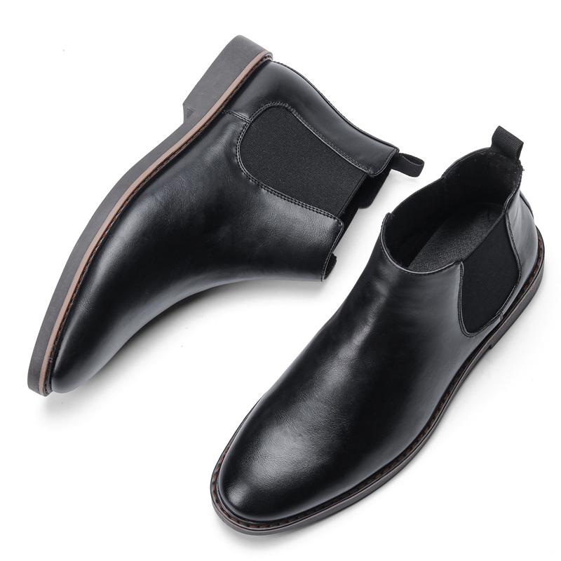 HECRAFTED SHOES/ Зимние мужские ботинки из искусственной кожи