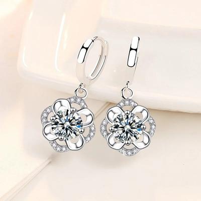Серьги из стерлингового серебра 925 пробы, новые женские модные украшения, высокое качество, серьги с синим кристаллом и цирконием, хит продаж, серьги