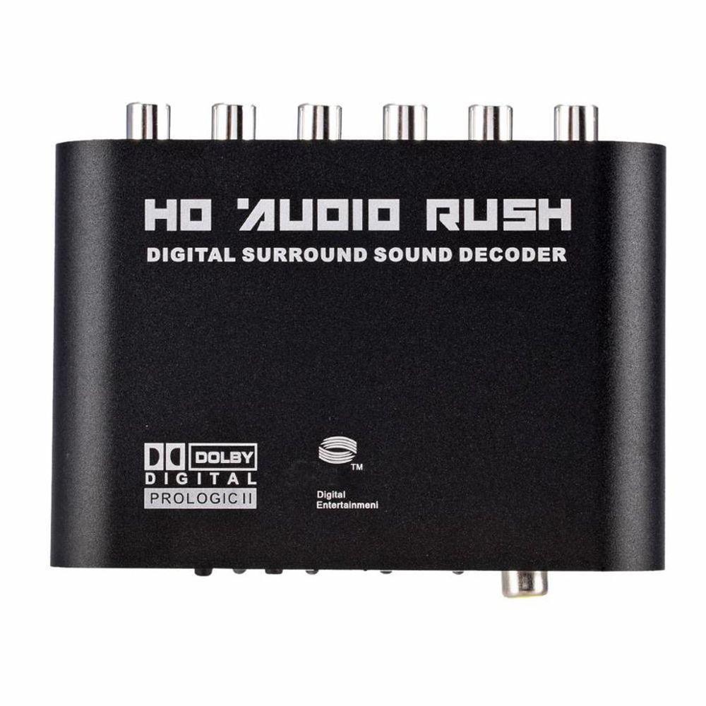 3.5mm to 6RCA 5.1 Channel Decoder Amplifier DAC Converter Audio Decoder AC3 Audio Digital to Analog