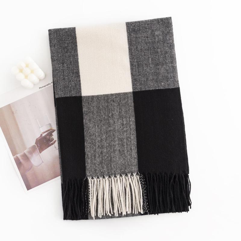 Imitation Cashmere Scarf Female Elegance Temperament Scarf Fresh and Sweet Shawl Warm and Cold Scarf