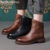 Женские ботильоны на плоской подошве из кожи, дизайнерская обувь в стиле ретро, тренд 2025 года, зимняя новая брендовая классика, готические гладиаторы, мотоциклетные ботинки Mujer