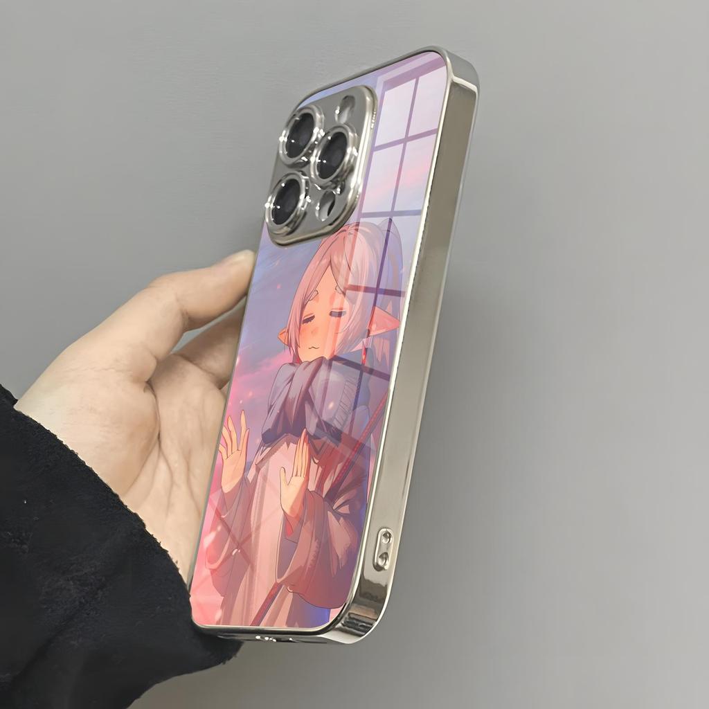 Аниме Фрирен, после конца путешествия Чехол для телефона Для iPhone17 16 16e 15 14 13 12Plus Mini Pro Max Гальванизированный стеклянный Чехол для телефона