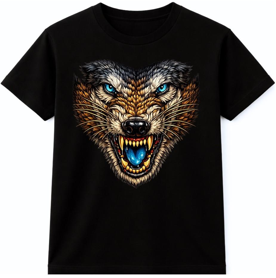 Wolf Head T Shirt Fierce Wild Animal Predator Gothic Graphic Tee Unisexs Unisexs