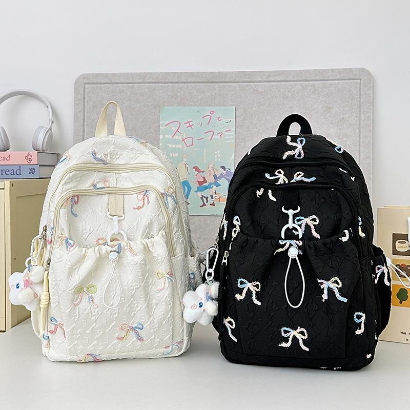 Japanese Bow Bag Female Junior High School Students Cute Joker Large Capacity Backpack Gao Yan College Backpack.