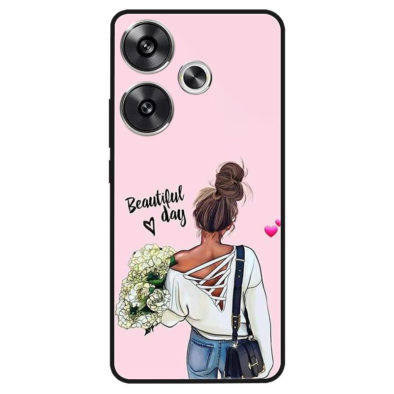 For Xiaomi Poco M6 4G Case Shockproof Soft Silicone TPU Bumper for Poco M6 4G Cover PocoM6 4G 2024 Lovely Luxury Cartoon Fundas