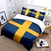 Swedish Flag Design Bedding Set Print Bedding Set Duvet Cover Pillowcases (1* Duvet Cover 2* Pillowcases Do Not Include Comforter)