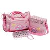4 шт. Многофункциональная сумка для хранения мамы Большой вместимости Разные карманы Сумка для подгузников для детской коляски Розовая